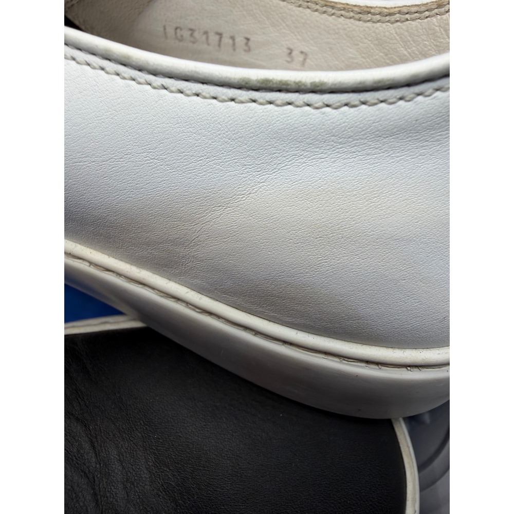 Chanel Two Tone Black White Leather Slip On Sneakers CC Logo Flats - Picture 15 of 15
